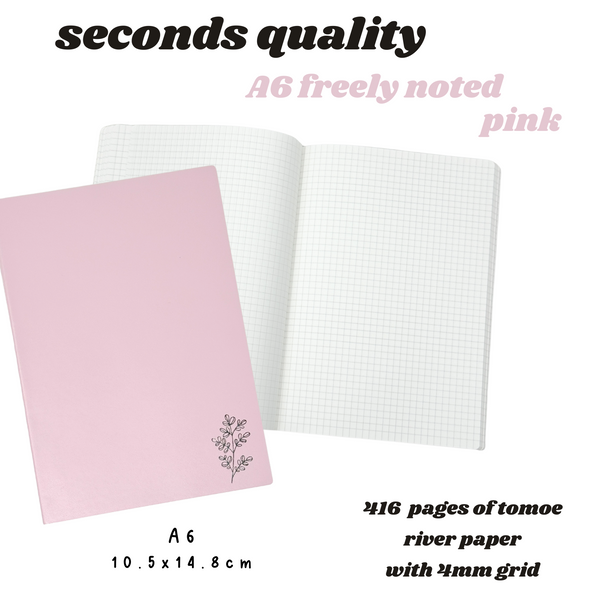 * Seconds Quality *  PINK A6 Freely Noted |  52 gsm Tomoe River Paper Notebook ( OOPS )