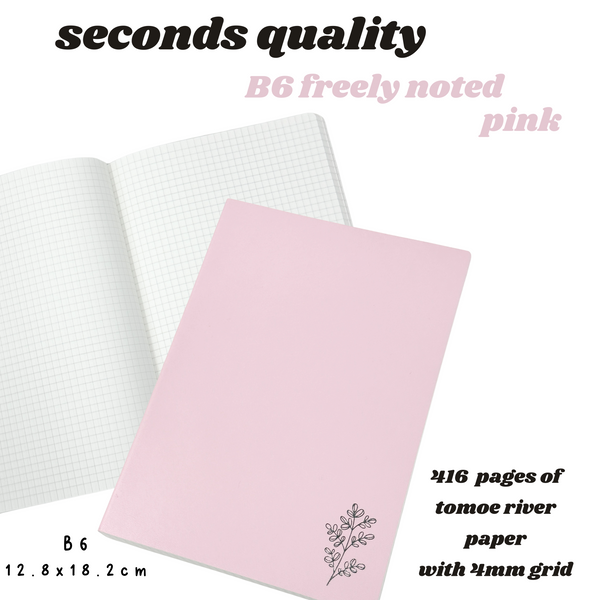 * Seconds Quality *  PINK B6 Freely Noted |  52 gsm Tomoe River Paper Notebook ( OOPS )