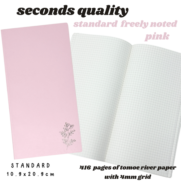 * Seconds Quality *  PINK Standard Freely Noted |  52 gsm Tomoe River Paper Notebook ( OOPS )