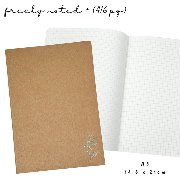 A5 | Brown Freely Noted + (416pg) |Tomoe River Paper Notebook