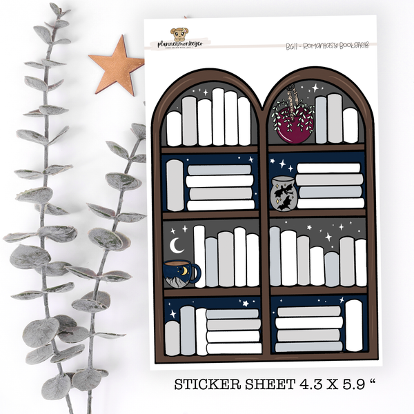 B612 | B6 Romantasy Night Court Bookshelf Full Page Sticker Flake