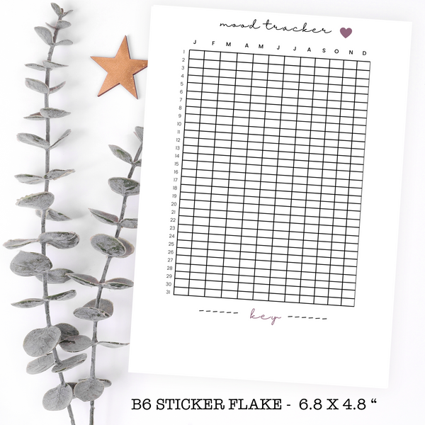 B64 | B6 Mood Tracker Full Page Sticker Flake