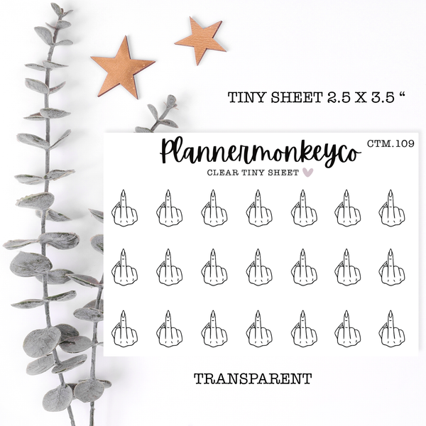 CTM.101 | Middle Finger Doodle Tiny Sheet (Transparent)