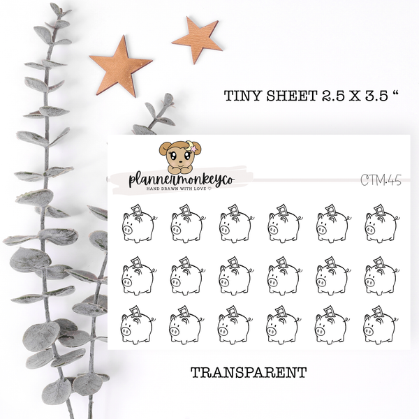 CTM.45 | Piggy Bank/ Saving Minimal Tiny Sheet (Transparent)