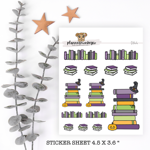 D144 | Spooky Book Stacks / Bookish Doodles