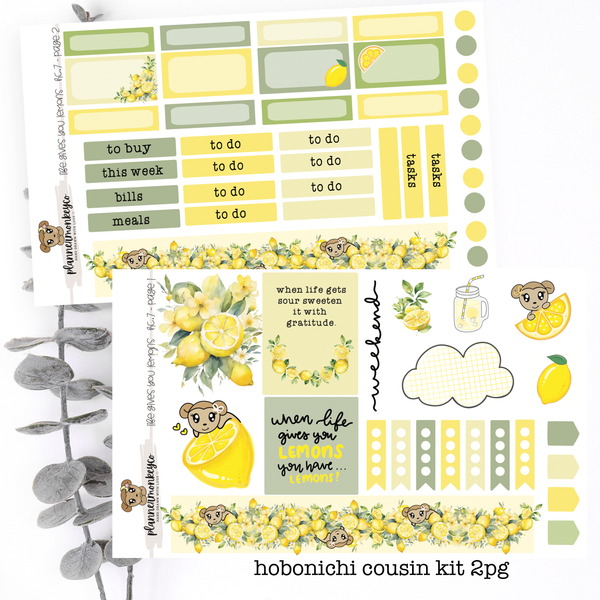 HC.7 | When Life Gives You Lemons Hobonichi Cousin Weekly 2Pg Kit