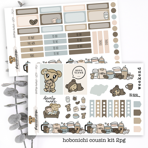 HC.9 | Bearly Awake Hobonichi Cousin Weekly 2Pg Kit