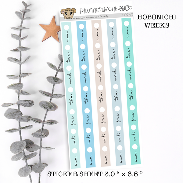 HOF.43 | Hobonichi Weeks Date Cover Strips ' Beachy '