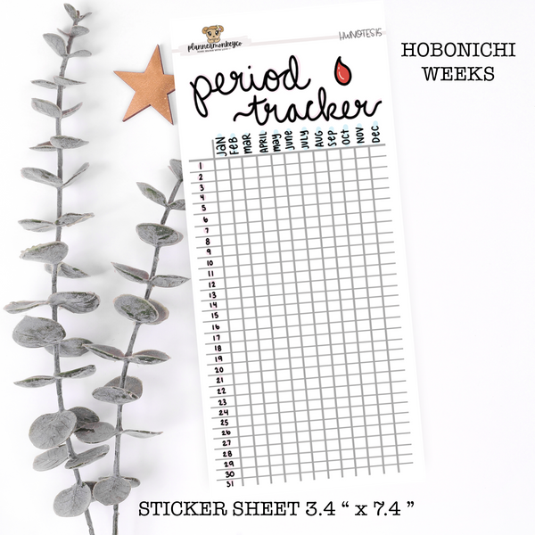 HWNOTES15 | Hobonichi Weeks ' Period Tracker ' Large Sticker