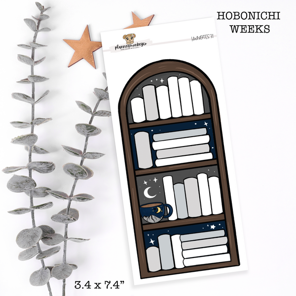 HWNOTES31 | Hobonichi Weeks 'Romantasy Night Court Bookshelf'  Large Sticker