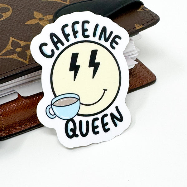 Caffeine Queen Vinyl Die Cut Sticker | Glossy