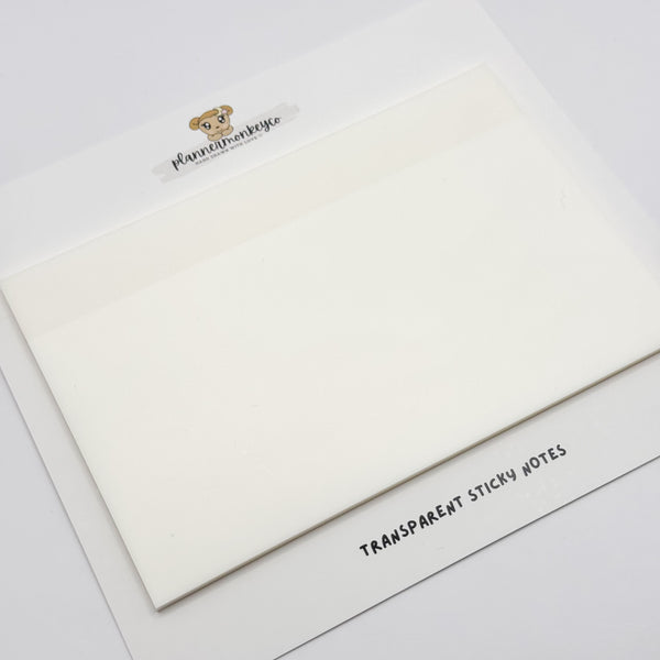 Large White Transparent PET Sticky Note Pad (3.9 x 5.9")