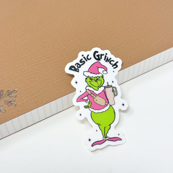 Basic Grinch Vinyl Die Cut Sticker | Matte