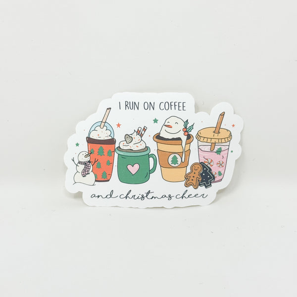 I Run On Coffee And Christmas Cheer Die Cut | Sticker Paper