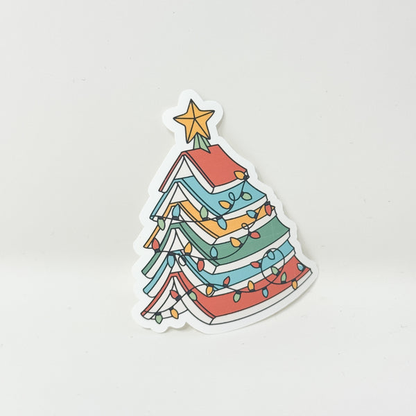 Merry Bookmas Christmas Tree Die Cut | Sticker Paper