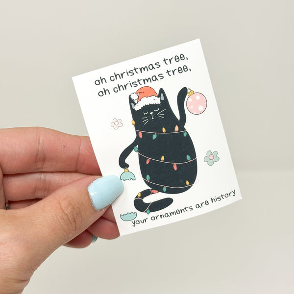 Oh christmas Tree Cat Die Cut | Sticker Paper