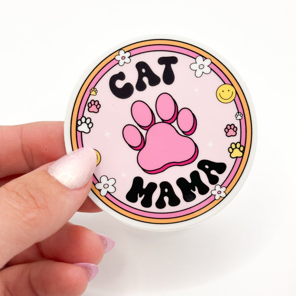 Cat Mama Vinyl Die Cut Sticker | Glossy