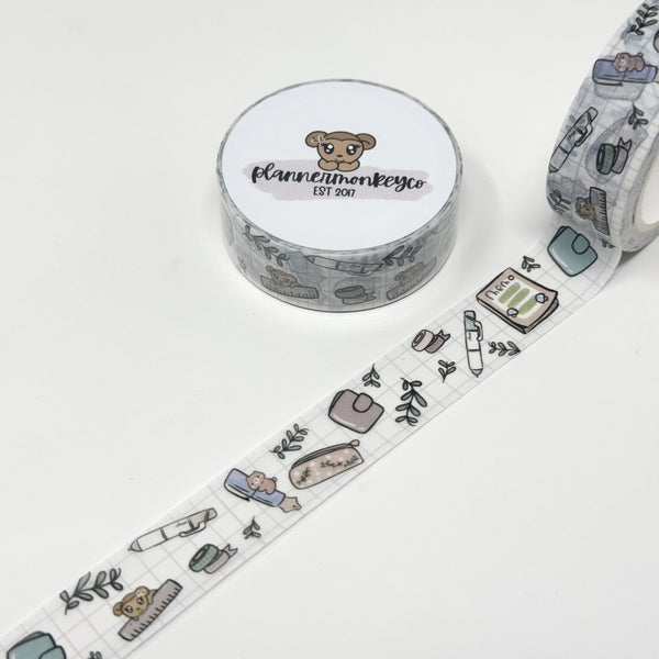 Woodland Stationery Grid Washi Tape | 15MM (PMC X CAS)