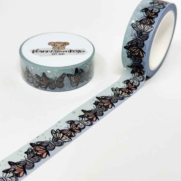 Whimsical Butterfly Washi Tape | Silver Foil 15MM