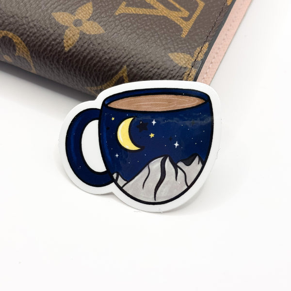 Acotar Midnight Coffee/Tea Cup Vinyl Die Cut Sticker | Glossy