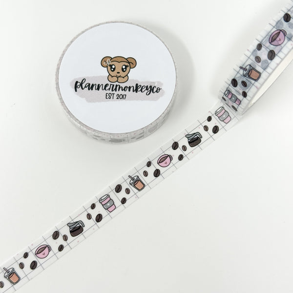 Coffee addict grid washi tape | 10MM