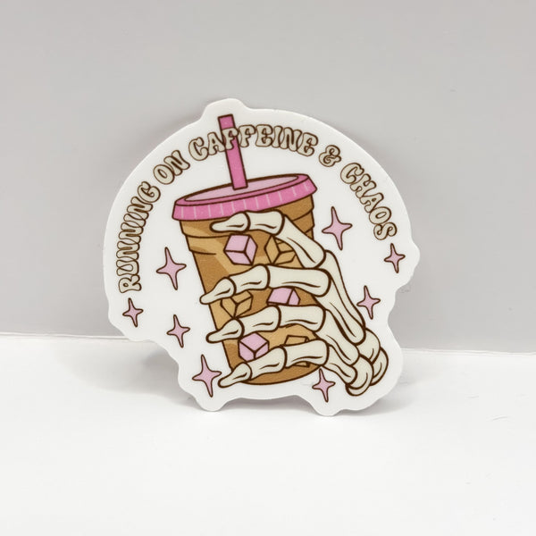 Running On Caffeine & Chaos Vinyl Die Cut Sticker | Matte