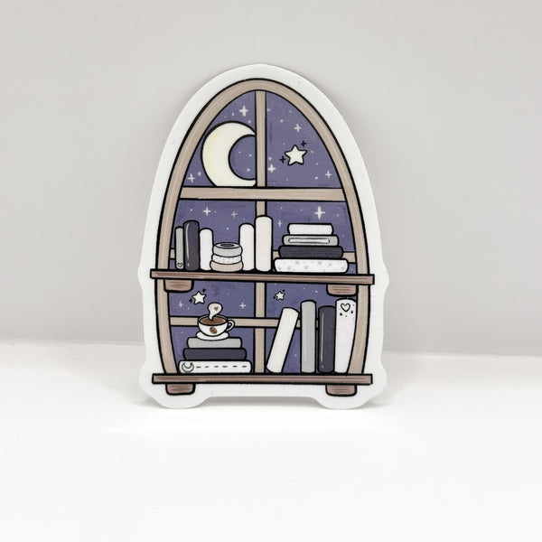 Midnight Stationery Bookshelf Vinyl Die Cut Sticker | Glossy