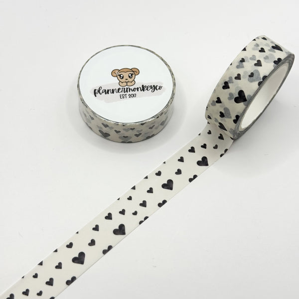 Neutral Beige Hearts Washi Tape | 15MM