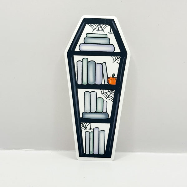 Coffin / Spooky Bookshelf Die Cut | Sticker Paper