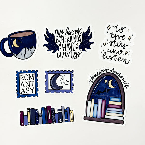 Night Court Romantasy Bookish Die Cut Set  (Set Of 7) | Regular Matte