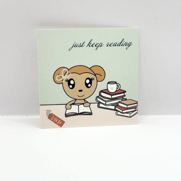 Macy Just Keep Reading Die Cut Card | Cardstock