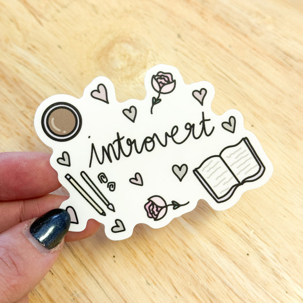 Introvert VINYL Die Cut Sticker | Matte White