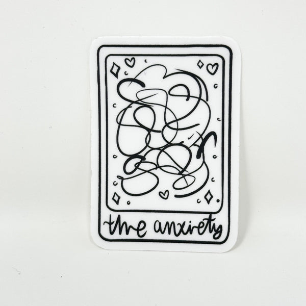 The Anxiety Tarot Card Vinyl Die Cut Sticker | Matte