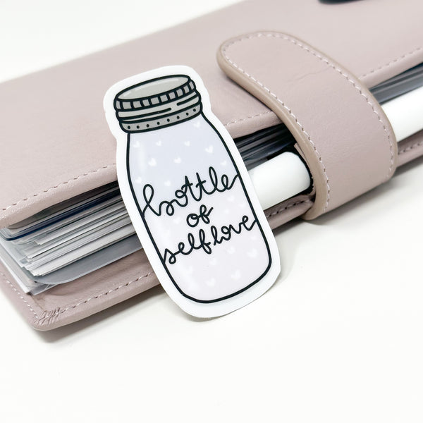 Bottle Of Self Love Vinyl Die Cut Sticker | Glossy