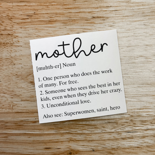 Mother Noun Die Cut (Regular Sticker Paper)