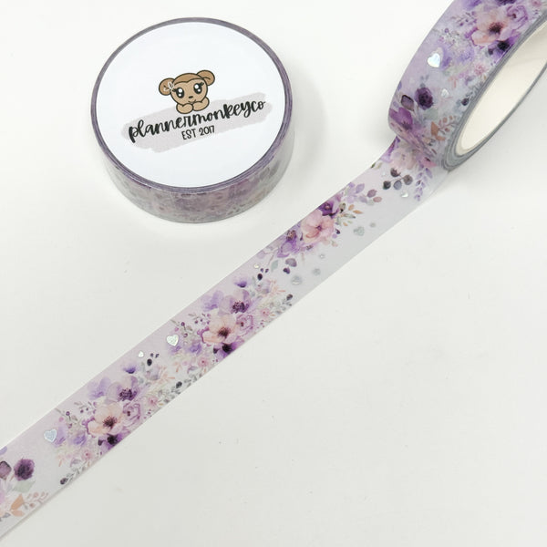 Watercolour Floral Washi Tape | Holo Foil 15MM