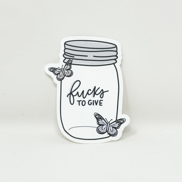 Fucks To Give Jar Die Cut | PMC X PA (Regular Sticker Paper)