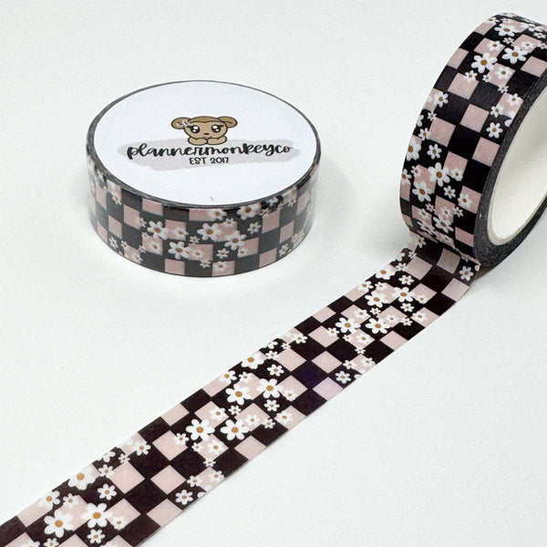 Checkered Floral Washi Tape | 15MM