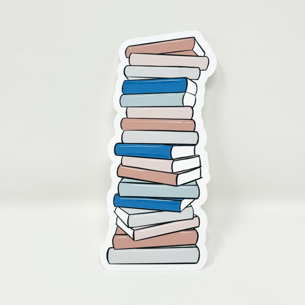 Boho Cozy Night Book Stack Die Cut (Regular Sticker Paper)