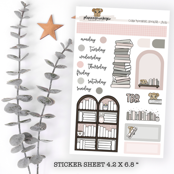 Cozy Romantic Bookshelf Journaling Deco Sheet