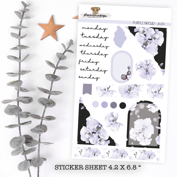 Purple Orchid Journaling Deco Sheet