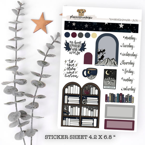 JN.34 | Night Court Romantasy Bookshelf Journaling Deco Kit | Regular Or Transparent