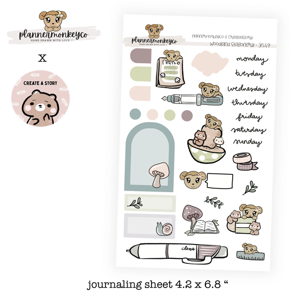 Woodland Stationery Journaling Deco Sheet (PMC X CAS)