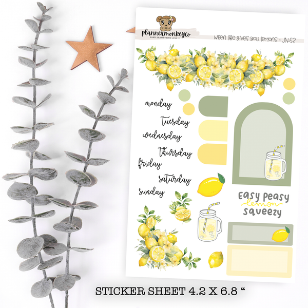 JN.52 | When Life Gives you Lemons Journaling Sheet | Regular or Transparent Matte