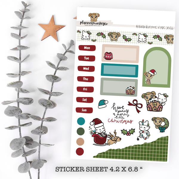 JN.56 | Holiday Fun (PMC X PBC) Journaling Deco Kit | Regular Or Transparent