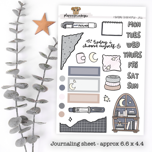 Midnight Stationery Journaling Deco Sheet