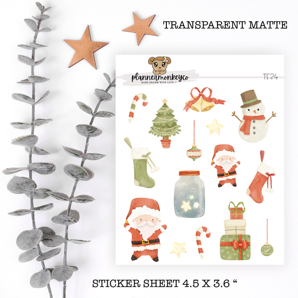 TF24 | Charming Watercolor Christmas Deco (Transparent)