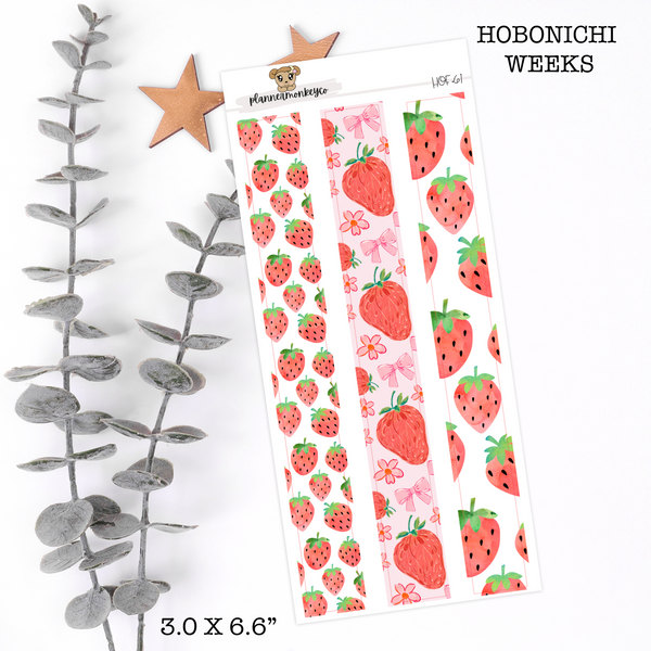 HOF.61 | Long Washi Deco Strips " Summer Strawberry "