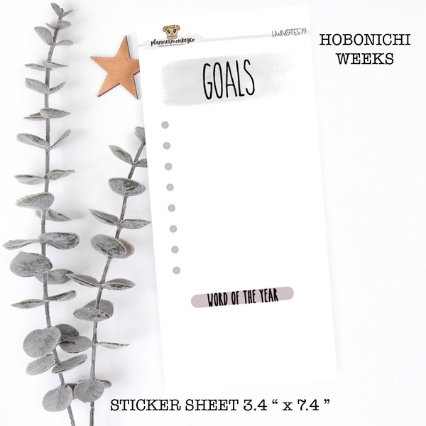 HWNOTES19 | Hobonichi Weeks Goals Full Page Sticker