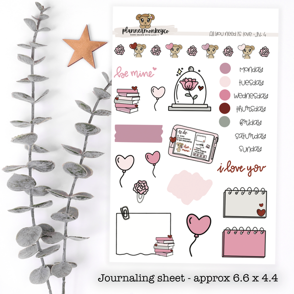 All you need is love Journaling Sheet